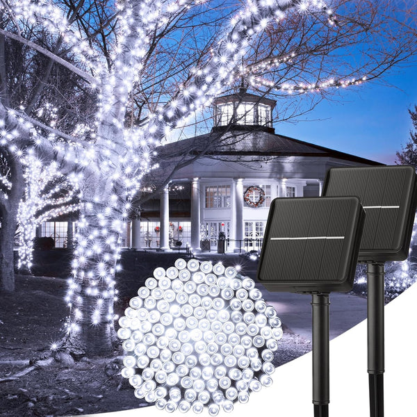 Solar String Lights Outdoor 2 Pack, 80 FT 200 LED Solar Powered with 8 Lighting Modes for Outside