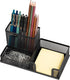 Mind Reader Desktop Organizer, Pen Holder and Clip Basket, Metal Mesh Storage for Office (Black)