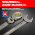 8-piece Set, 5/16-3/4 72-Teeth, WORKPRO Flex-Head Ratcheting Combination Wrench SAE in, CR-V Constructed, Nickel