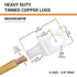 SELTERM 2pcs 8 AWG 3/8" Stud Tinned Copper Wire Lugs, Battery Cable Ends