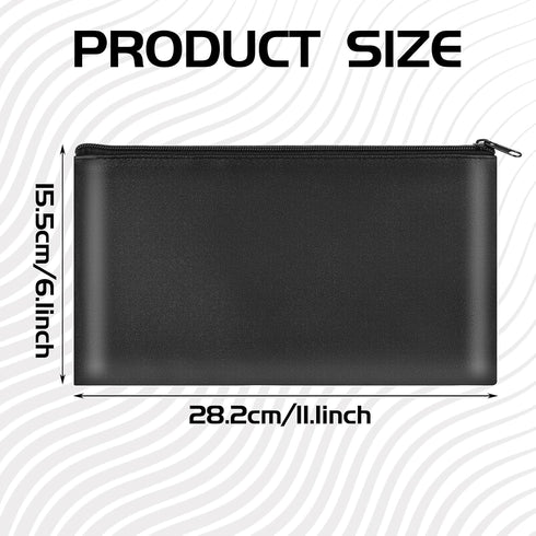 libfrnt 3 11x6.1 Inch Pieces Money Bags with Zipper, Money Pouch PU Leather Cash Pouch Bank Bag Cash Bag for Cash