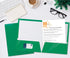 Better Office Products 25 Pack 2 Pocket Glossy Laminated Green Paper Folders, Letter Size