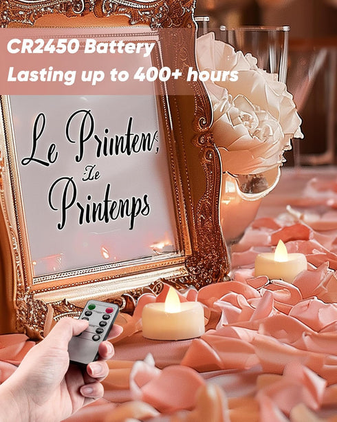 Remote Candles, 12PCS Flameless Tea Light Candles, Battery Operated with Timer, 400+ Hours LED Votive Decor
