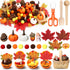 WinnerWhy 320 Pcs Fine Motor Toys Fall Thanksgiving Decorations, Sensory Bin Filler, Pumpkin