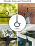 Brightech String Light Screw Hooks, Ceiling Hooks for Hanging Solar and Outdoor String Lights, 15 Pack, Black