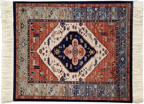 famassiser Persian Style Carpet Mouse Pad Vintage Miniature Bohemian Rug Desk Pad, Non-Slip