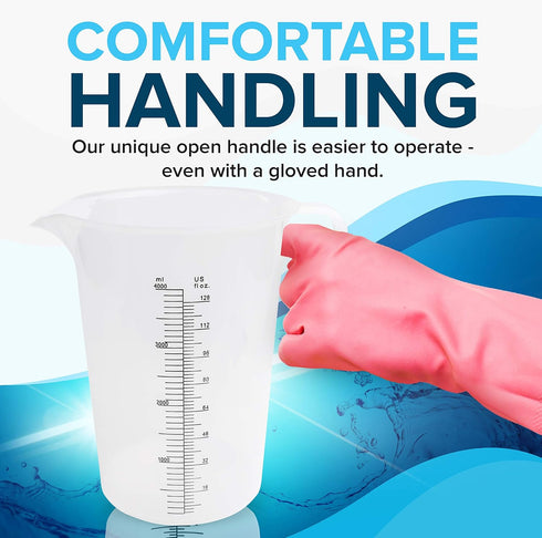 16oz (2 Cup) Measuring Pitcher, Plastic Multipurpose for Oil, Chemicals, Pool & Lawn - Ounce and Milliliter Increments