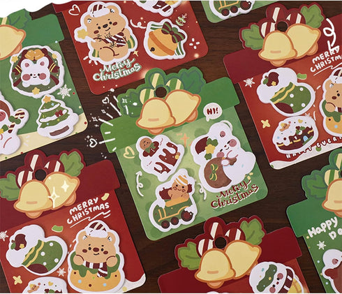 MOZXIRZ 4 Pack Cute Sticky Notes Cartoon Christmas Sticky Memo Pads Kawaii Small Self-Stick Memo Note Pad Office School