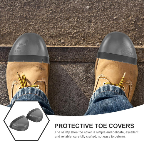 DOITOOL 1 Pair shoe toe covers steel toe covers for work shoe steel toe inserts steel toe covers for safety shoe safety shoe toe guard safety shoes safety mask Work shoes headgear(suit for 7 US Size)