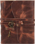Leather Journal with lined Deckle Edge Paper 8x6 inch and Vintage Key/Handmade Writing Notebook Diary/Bound Daily Notepad for Men & Women Medium, Sketch/Writing pad, for Artists