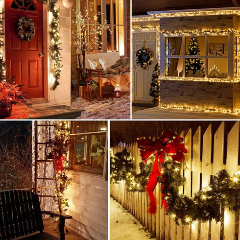 88FT 240LED Connectable String Lights Indoor Outdoor Clear Wire, Warm WhiteMulticolor Christmas String Lights, Plug