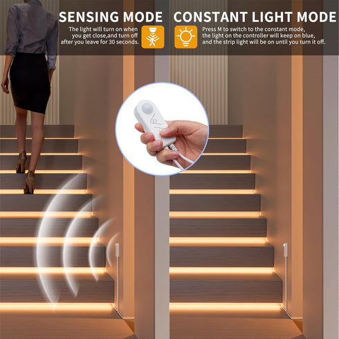 Sensor,5V 2700K Dimmable Activated,Bedroom,Cabinets,Kitchen,Stairs,Closet PAUTIX Dotless LED Lights,COB LED Strip