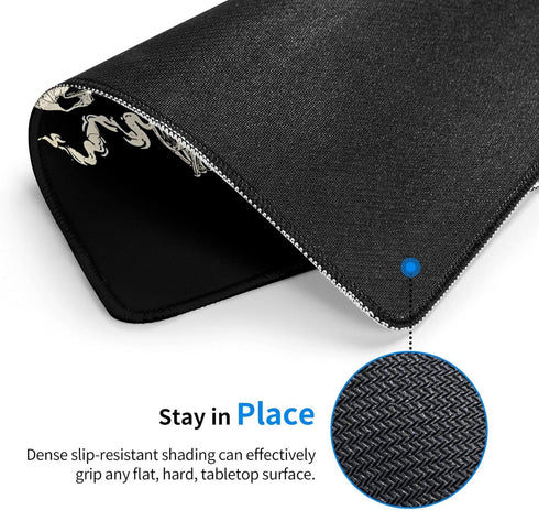 Skull Mouse Pad for Desk, Cute Skeleton Design, Funny Waterproof Mousepad for Office Laptop, Non-Slip Rubber Base