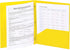 Smead Poly Two-Pocket Folder, Letter Size, Yellow, 3 per Pack, with Three-Hole Punch Prong Fasteners