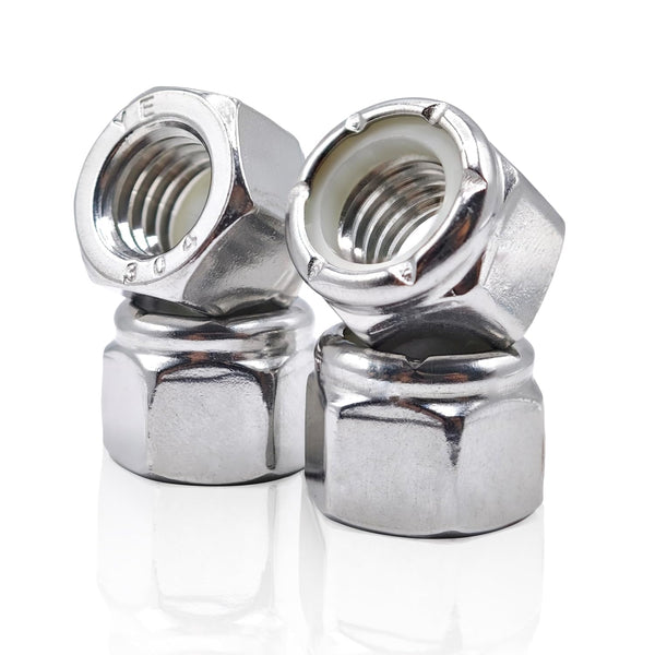 Kinhon Rock #8-32 Nylon Insert Lock Nuts 130pcs SAE 304 Stainless Steel Nylon Locknuts