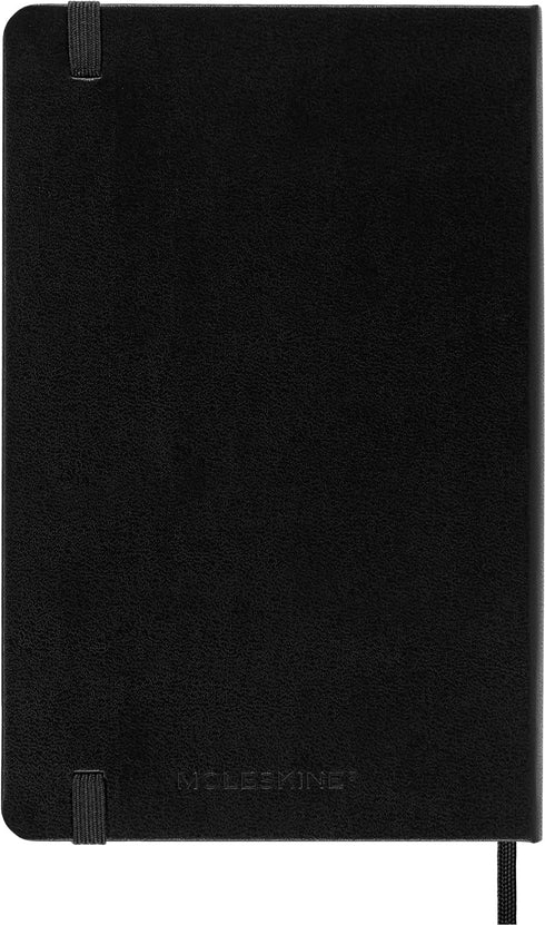 Moleskine Classic Notebook, Hard Cover, Medium (4.5" x 7") Ruled/Lined, Black, 208 Pages