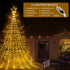 344 11.8ft 9 8 Christmas Decorations Star String Lights - LED Strands Waterfall Tree Lights with Topper Star, Lighting