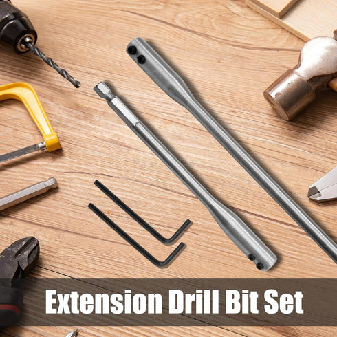 ISDVBUY 8 Packs Sets, 12 Inch High Carbon Steel Drill Bit Drill Extension Bits Holder Wood Spade Bit Wrench Key, Drill