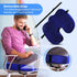 Gel Seat Cushion Navy Blue Flannel Pillow with Velvet Removable Cover Ergonomic Sponge Support for Office