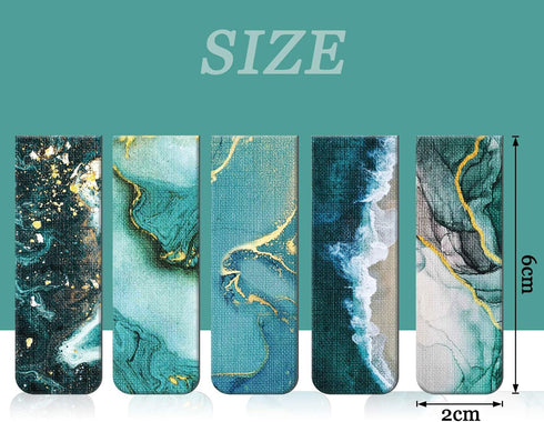 Zonon 10 Pieces Magnetic Bookmarks, Assorted Ocean Patterns, Durable Magnetic Page Markers for Students, Teachers,