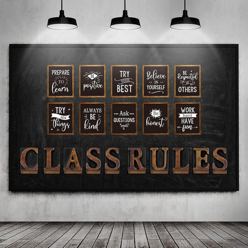 Clabby 20 Pcs Classroom Bulletin Board Posters Class Rules Motivational Quote Wall Poster Set Rustic Decoration