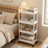 4-Tier Rolling Utility Cart with Handle Multi-Functional Storage Trolley with Wheels, Movable Organizer for Kitchen