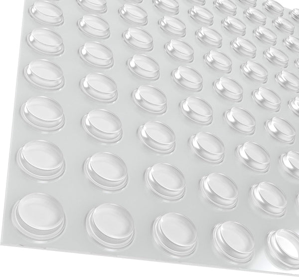 100 Clear Cabinet Door Bumpers, 1/2” Adhesive Bumper Pads for Drawer, Cupboard, Glass Table Top, Rubber Feet