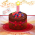 Birthday Cards with Lights & Music, 100 GREETINGS for Mom, Son, Women & Men, 1 Pop Up Card (Brown Cake)