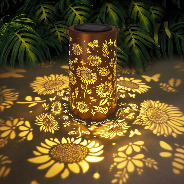 Sunflower Solar Lanterns Outdoor Waterproof Hanging Lights, Sunflower Gifts for Women Mom