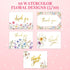 50 Pack 6x4in 10 Decorably Gold Foiled Wildflower Thank You Cards Wedding with Envelopes and Stickers, Folded