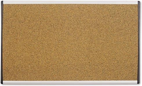 Quartet Bulletin Board, 30" x 18", Corkboard, Aluminum Frame, Tan (ARCB3018)