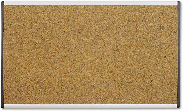 Quartet Bulletin Board, 30" x 18", Corkboard, Aluminum Frame, Tan (ARCB3018)
