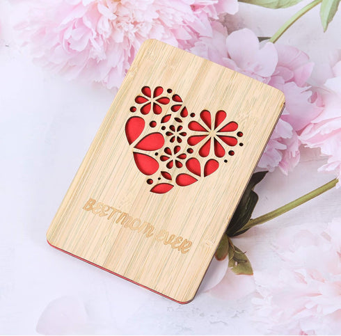 Greeting Card for Mother - Birthday, Mother's Day Card for Mom, Best Mom Ever Heart-shaped Greeting Card