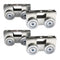 4 Wheel Light Duty Roller Trolley Assembly for 1-5/8" Wide Strut Channel, Easy Bolt Installation (4)