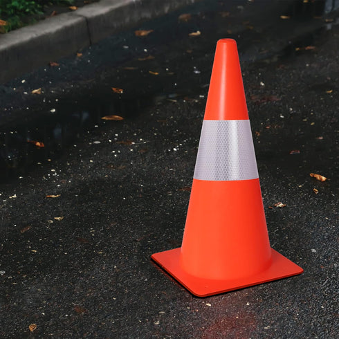 18 Inch 4 Pack Traffic Safety Cones with Reflective Collars,Orange Hazard Caution Cone Road Street Parking Cone