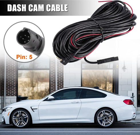 1pcs 5 15m 49.21Ft X AUTOHAUX Pin Dash Cam Rearview Backup Camera Reverse Extension Cord Car Recorder Cable Male