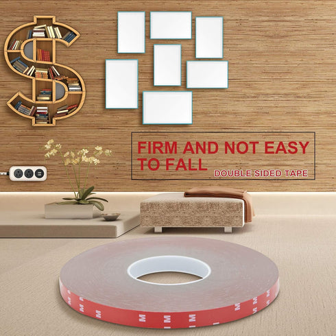 MYFAMIREA Double Sided Tape, 0.39 Inch x 108 Feet Heavy Duty Mounting Adhesive for LED Strip Lights, Home Office Decor