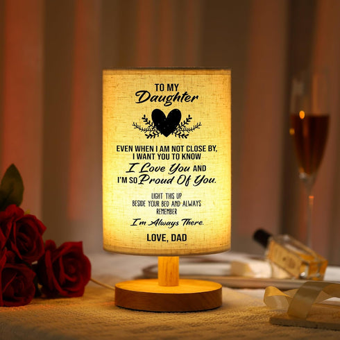 WSYEAR Birthday Gifts for Daughter from Dad - Best Father Daughter Graduation Gifts, Table Lamp for Grown Daughter