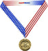Decade Awards Academic Medal - 3 Inch Wide Gold or Silver Medal with Stars and Stripes Neck Ribbon