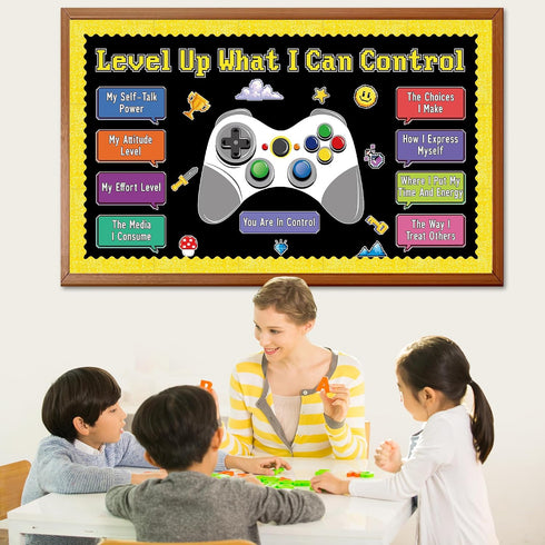 Mindset Set Mindset Growth Video Game Theme Bulletin Board Things I Can Control Positive Bulletin Decor Classroom