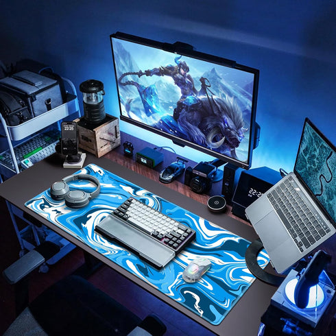 Canjoy Fluid Pattern Gaming Mouse Pad, Large Extended 35.4x15.7inch Computer Mouse Mat for Gaming, Office, Home