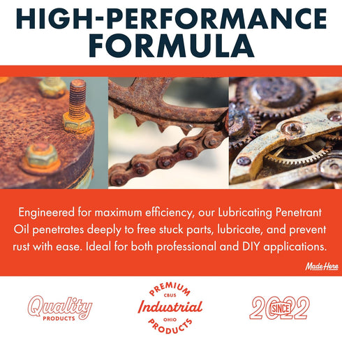 Multi-use Lubricating Penetrant Oil - High-Performance, Rust Prevention, Non-Toxic Formula, 4oz for Home and Automotive