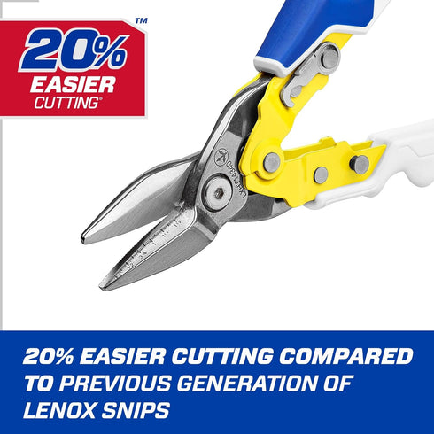 LENOX TOOLS Pliers, Straight Aviation Snips with Durable Grip (LXHT14340)