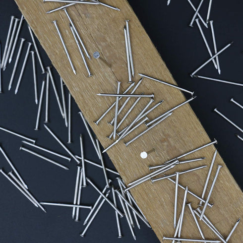 450pcs Hardware Nails, 1-1/4‘’ × 16 Ga Nickel Plated Hanging Nails for Various Projects