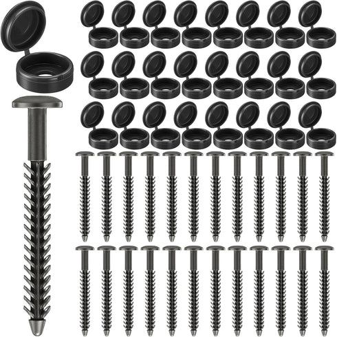MorningRo 24 Set 3 Inch Vinyl Shutter Fasteners and Plastic Caps Shutter Fastener