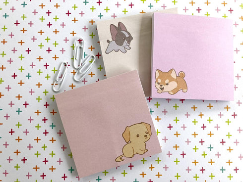 Dog Notepad Set, Cute Sticky Notes, Kawaii Dog Note Pads, Animal Sticky Notes, Cute Stationary Set