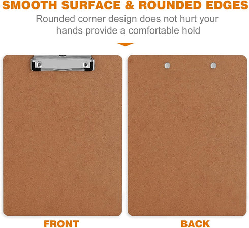 HERKKA 32 Pack Hardboard Clipboards, Low Profile Standard A4 Letter Size, ECO Friendly Office Supplies