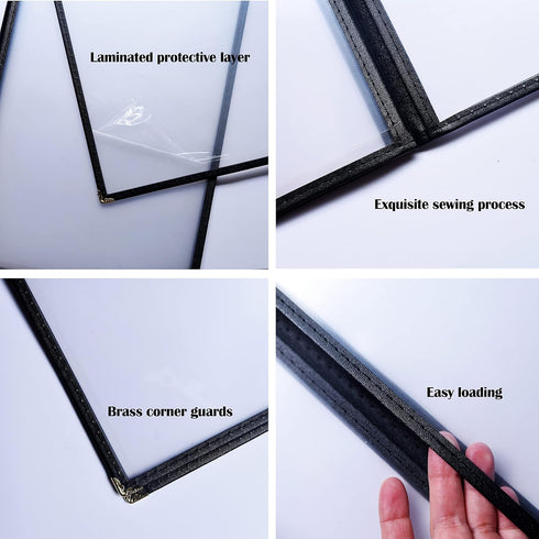 2Pack 8.5x11 inch 16 (8 Menu Covers - View Clear PVC Menu Covers Waterproof, Stain Resistant & Reusable Restaurant Menu