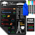 Magnetic Dry Erase Black Menu Board (16 x 12") for Fridge, Weekly Meal Planner with 4 Neon Chalk Markers & Cloth Eraser