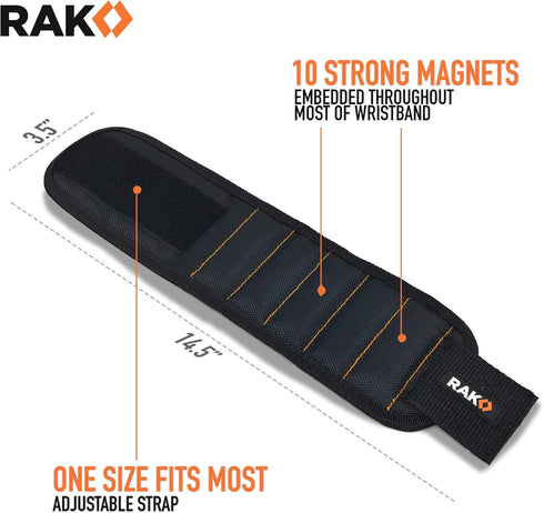 RAK Magnetic Wristband for Tools - Premium Tool Belt for Holding Screws Nails with Powerful Magnets, Birthday Gifts